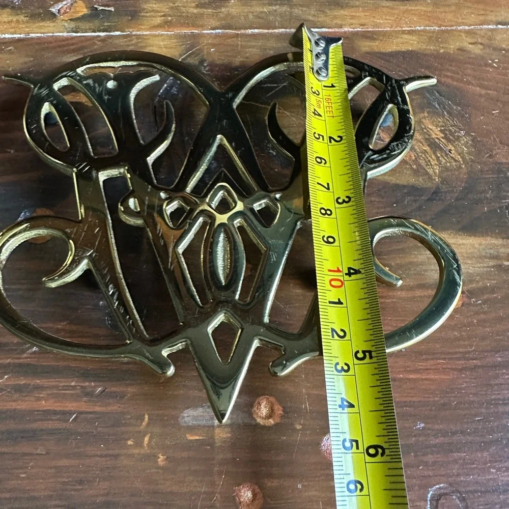 Virginia Metalcrafters Trivet Brass Colonial Williamsburg Cypher 1950 CW10-8